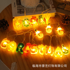 跨境新品led圣诞字母灯串电池盒圣诞节灯串小彩灯氛围装饰串灯