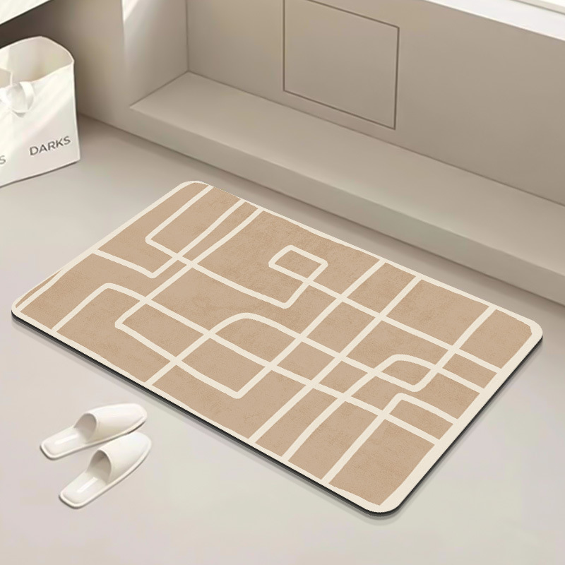 Alfombra de absorción de agua para baño de viento silencioso, alfombra de barro de diatomeas, alfombra antideslizante doméstica en la puerta del baño, resistencia a la suciedad y fácil cuidado
