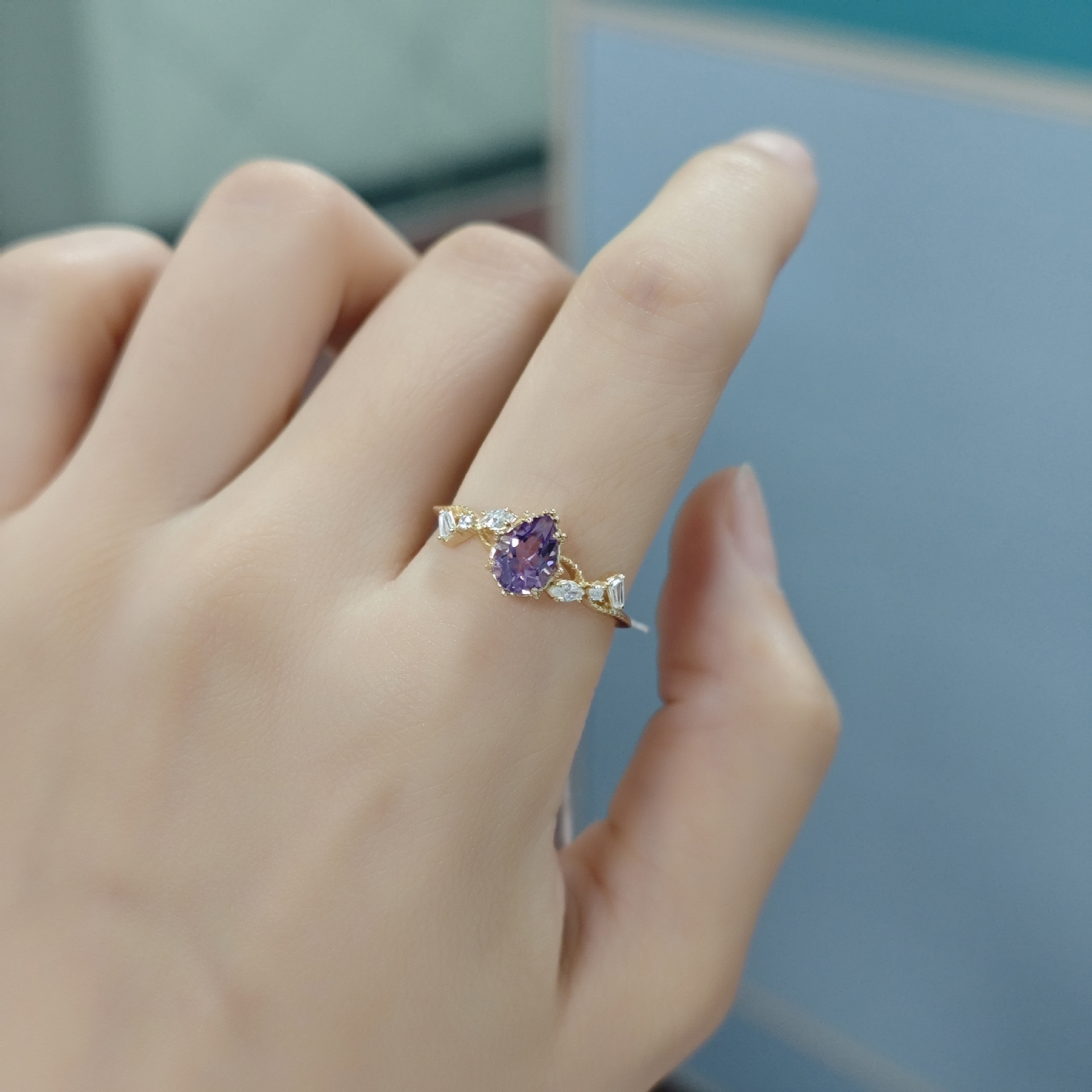 Geometric Pattern All Seasons Season 1 Piece 925 Sterling Silver Crystal Geometric Rings