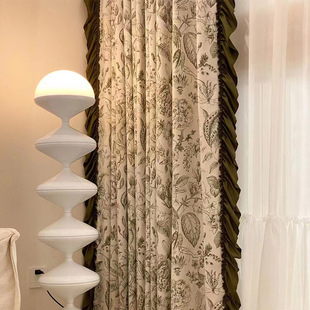 Dream Garden American French Romantic Light Luxury Modern Thick Blackout Retro Matcha Green Chenille Jacquard Curtains