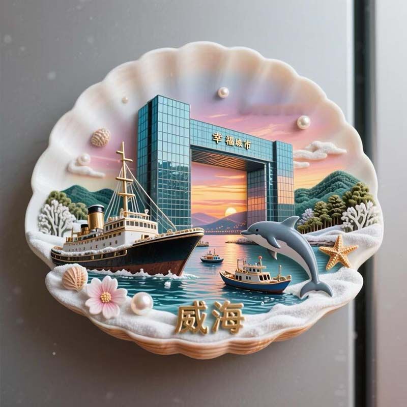 【威海】景点金属立体浮雕冰箱贴旅游纪念品文创礼物伴手礼装饰贴|undefined