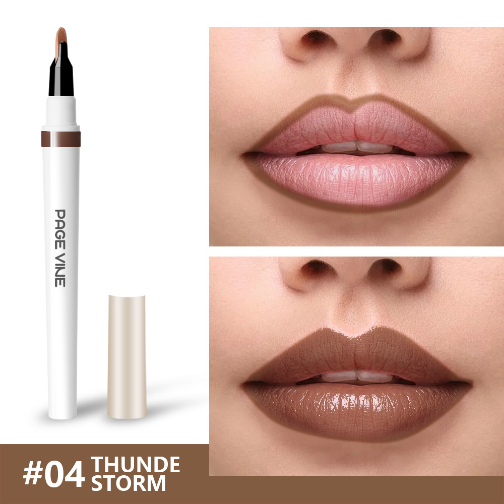 Lípido labial de maquillaje transfronterizo 2 - en - 1 lipstick impermeable y duradero, lipstick líquido de lipstick