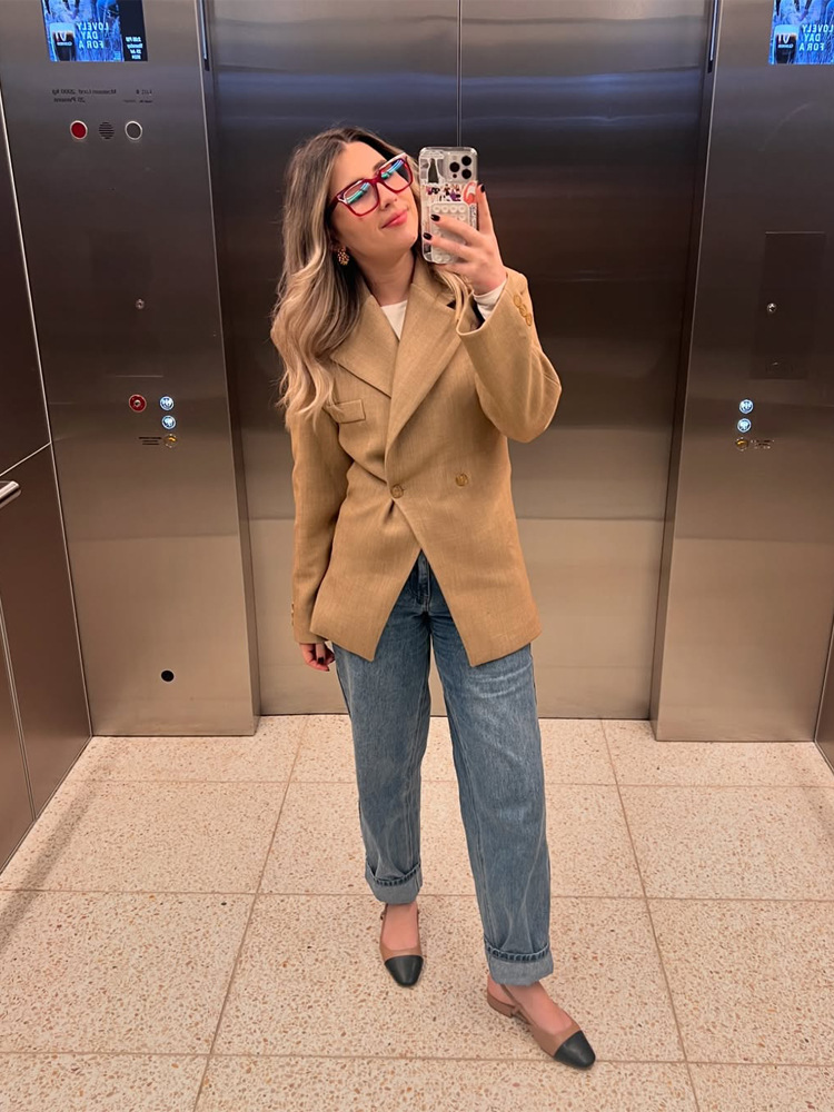 Saco Blazer Ajustado con Solapa para Mujer de Poliéster, para Oficina y Uso Diario image 5