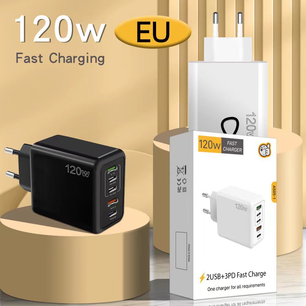 120 W mobilā tālruņa ātrais lādētājs Type-C britu standarta PD+USB vairāku portu adaptera planšetdatora uzlādes galviņa_voghion.com