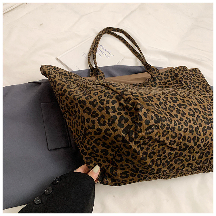 Oversized Leopard Print Soft Shoulder Tote Bag 14