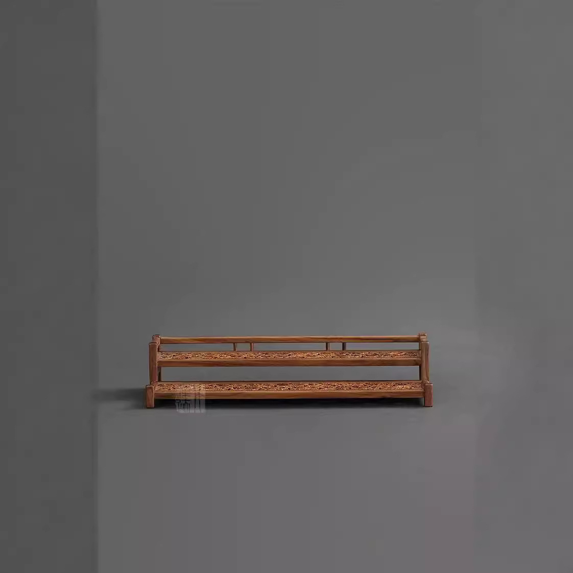 Jugano de nuez soporte de tazas de té de doble capa soporte de tazas de aire de tazas de té soporte de tazas de almacenamiento de tazas de té soporte de exhibición