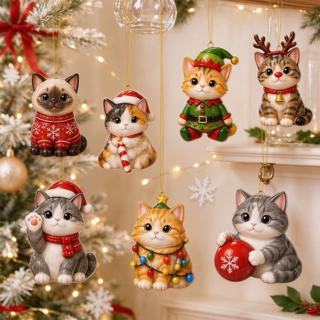跨境热销2026Advent calendar圣诞猫咪降临节日历盲盒