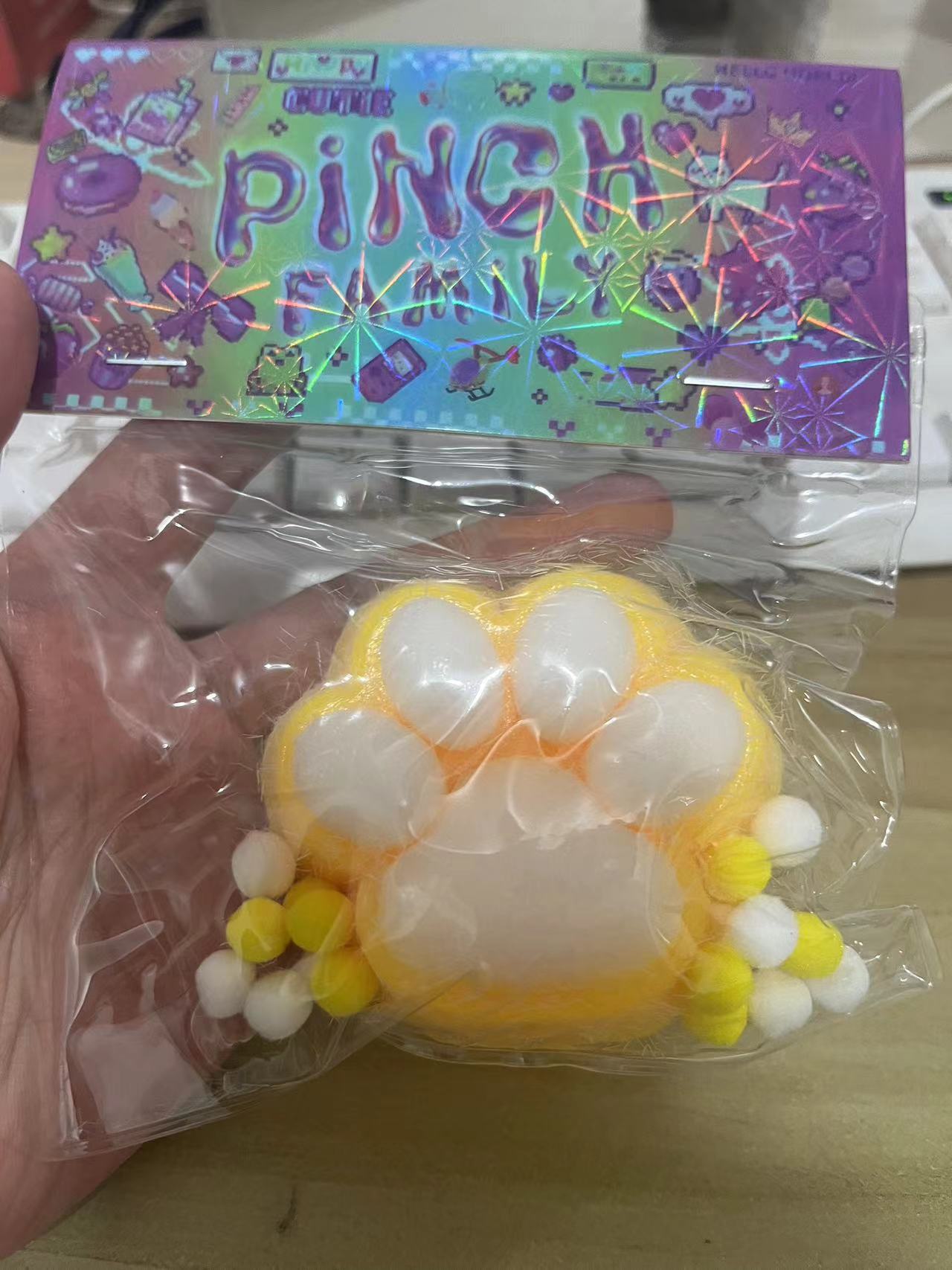 60g flocked cat claws-(yellow)