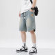 Star Pattern Denim Shorts Men's Loose Trendy Straight Casual Five-point Pants 2025 New American Style All-match