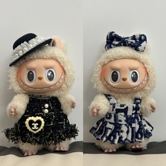 labubu娃衣服一二三代拉布布盲盒17cm可爱小香风适用自嘲熊服饰