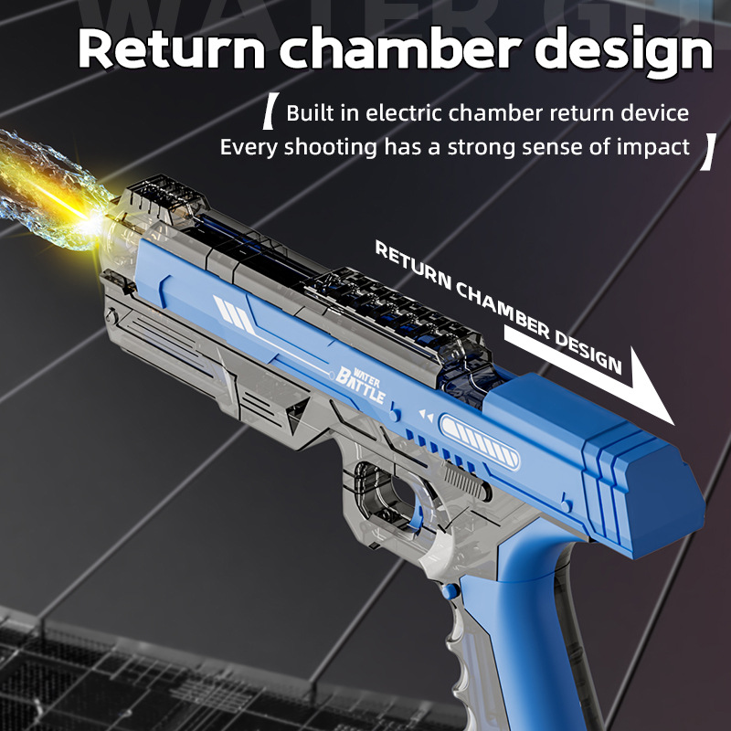 Verano transfronterizo nuevo tipo de hoja de hielo eléctrica pistola de agua automática con luz pistola de agua eléctrica juguetes al aire libre para niños
