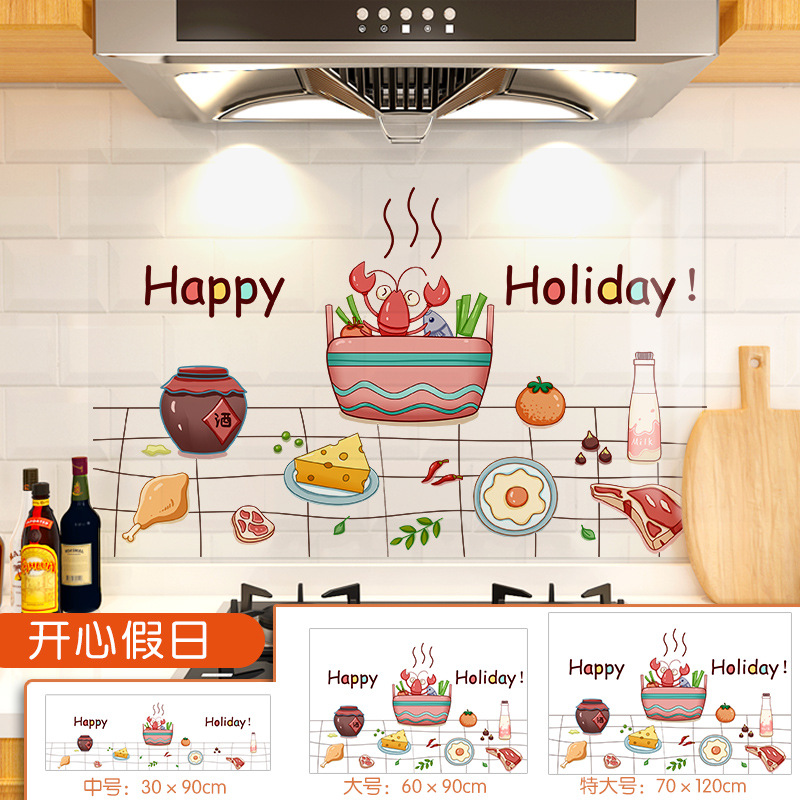 Cocina ignífugo ignífugo cocina transparente pegatinas a prueba de aceite cocina estática resistente a altas temperaturas pegatinas de cocina autoadhesivas al por mayor