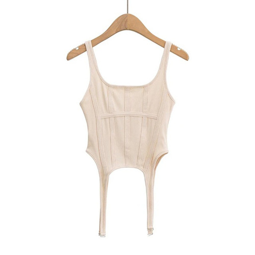 Sexy European and American Fishbone Corset Hooked Vest for Women,  New Arrival—Instagram-Worthy, Slim-Fit U-Neck Short Top Trendy