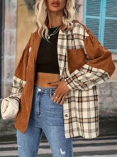 O 12753 Vintage Plaid Lapel Shirt Jacket ���Ÿ��Ƴ��� ��