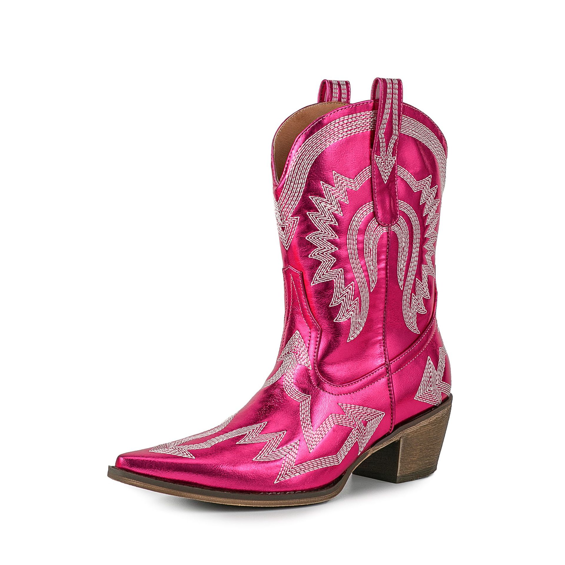 Fashion show chunky classic casual thread plus size blingbling women's ankle boots_voghion.com