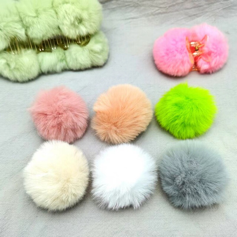 5.8cm Fur Ball Imitation Rex Rabbit Fur Apricot Fur Ball Artificial Fur Ball Plush Ball Accessories 6cm Long Fur Ball