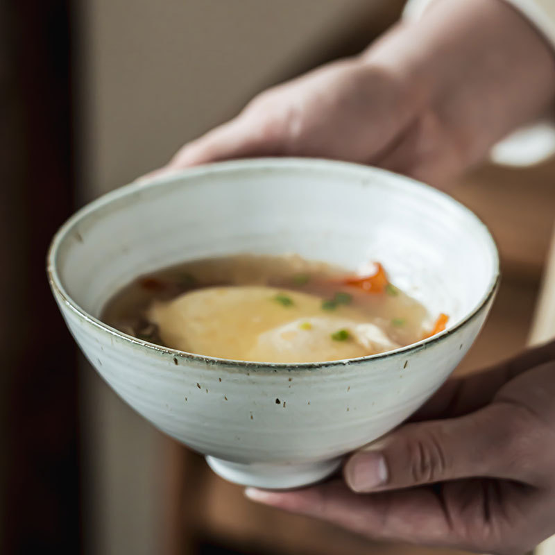 Retro japonés hacer viejos sensaciones de arroz creativo roscado tazón de cerámica tazón pequeño tazón casero tazón de ensalada tazón de gachas cubiertos al por mayor