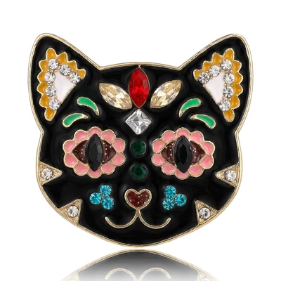Korean-Style Alloy Enamel Brooch with Diamonds Yaxa sancaqları