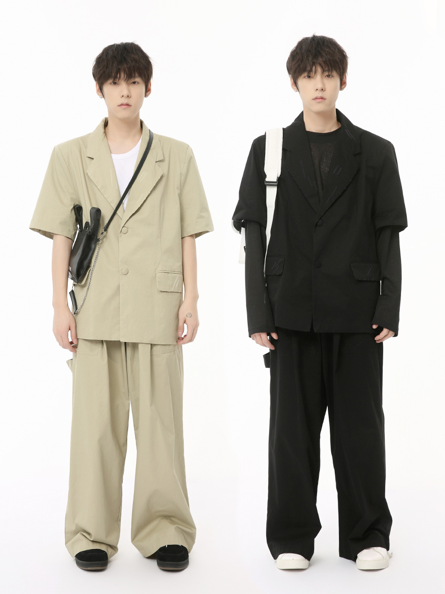 MTLCLOTHES para hombre | 2024 verano nuevo producto versión coreana de alta gama simple traje de manga corta traje casual de moda