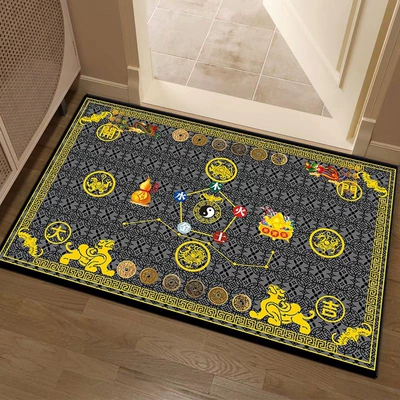 Avtomobil döşəmə paspasları — Bagua Five Elements Feng Shui Floor Mat - dark-gray-4060cm-no-need-to-wipe-or-wash