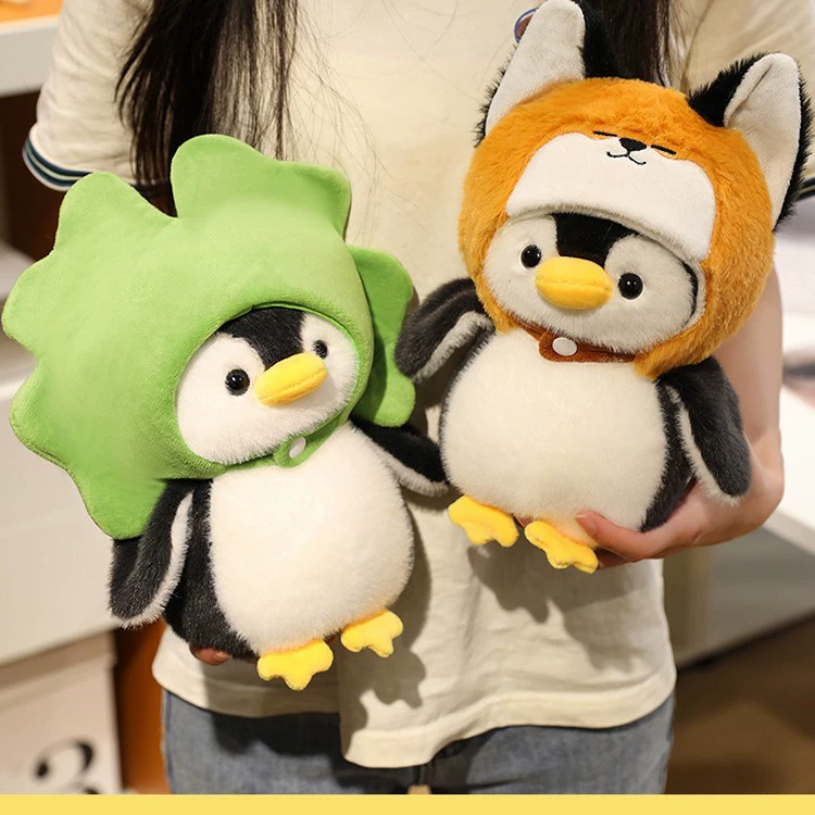 Cute pillow for sleep, plush girl doll, toy, pinguin, Birthday gift