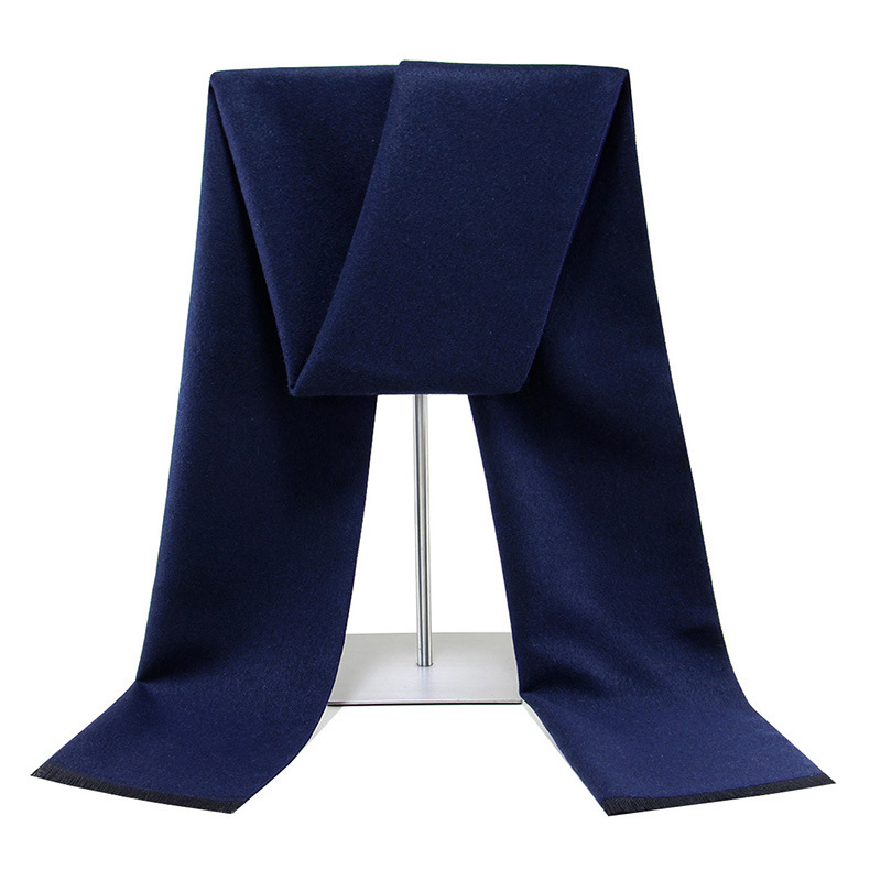 Unisex Monochrome Wool Scarf For Men Winter Warm Thick Patterned_voghion.com