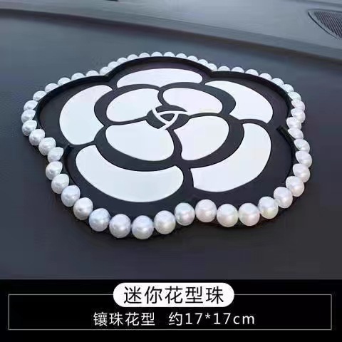 Pearl Camellia car anti-slip mat car car silicone high temperature resistant car ornaments anti-slip mat perfume mat