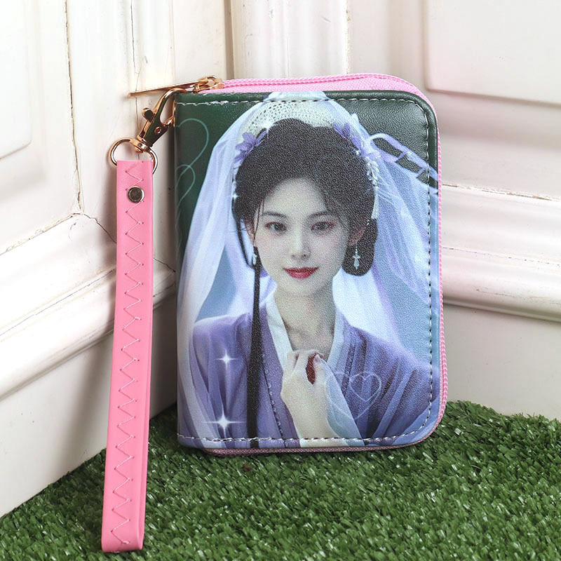보라색 드레스를 입은 아가씨