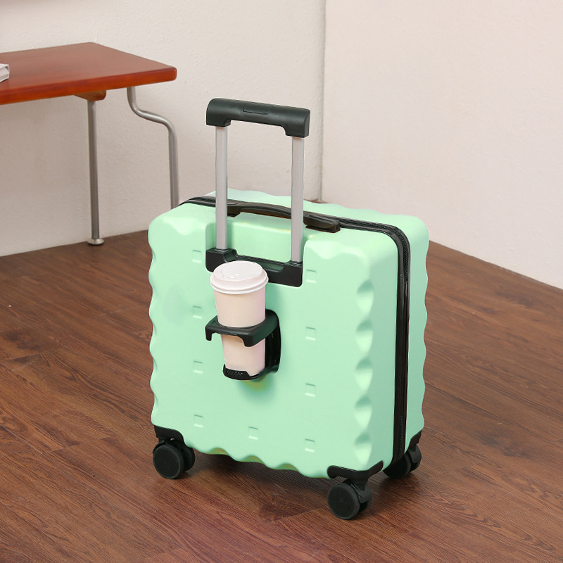 Galletas de alto valor de la cara colector rueda universal pequeña lindas barras de embarque maleta 18 pulgadas duradera