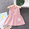 Summer cute fashionable children's skirt for early age sleevless, T-shirt, summer clothing, dress, season 2021, Korean style, wholesale