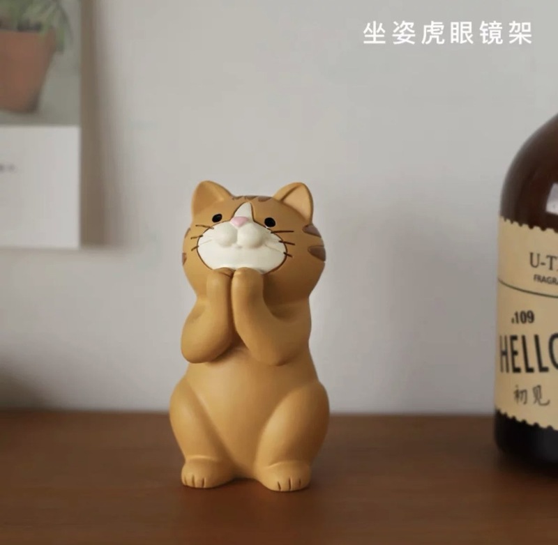 ザカ雑货インスタ眼镜スタンド怠け者携帯电话ホルダー猫ペンホルダークリップクリップ収纳缶オフィス文房具小物置物|undefined