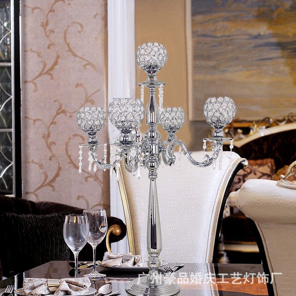 Cruz de la frontera de la boda accesorios de hierro arte 5-cabeza paso nube Candlestick carretera plomo de estilo europeo de la tabla decoración de la flor de la boda T-etapa carretera plomo decoración