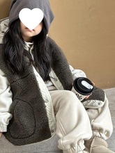 女童加厚马甲2024秋装新款儿童秋冬款加厚奥粒绒中大童两面穿上衣