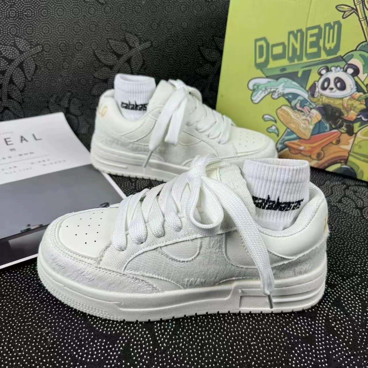 Weiße Freizeitschuhe Für Damen Und Herren Im Lässigen Skater-stil_voghion.com