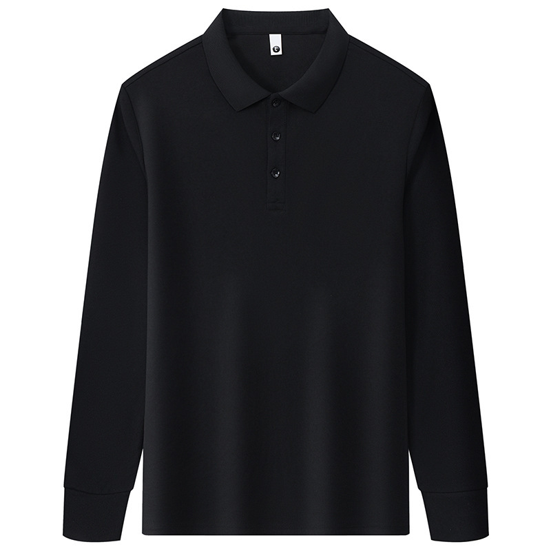 Long Sleeve Polo Shirt Men's Summer Loose Lapel T-Shirt Top Fashion Casual Breathable All-match Solid Color Paul Shirt