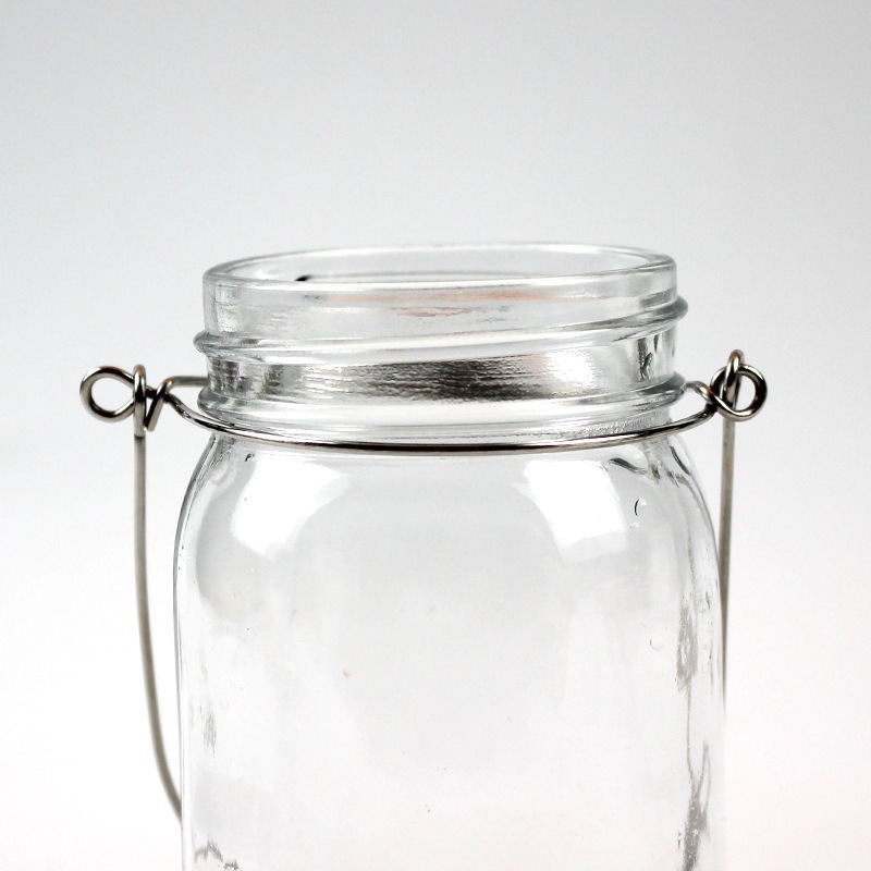 Tarro de almacenamiento de vidrio mango botella de vidrio hebilla de acero inoxidable redondo de hierro galvanizado hojalata mango universal jarrón ancho