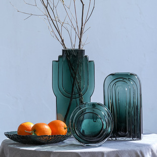 Bixuan LV Linxia flat U glass vase Holly vase soft decoration designer new crafts decoration flower arrangement