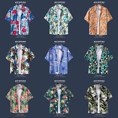 半袖花シャツ海南島服ビーチ服三亜夏威風タイ旅行男性カップルカジュアルゆったりコート