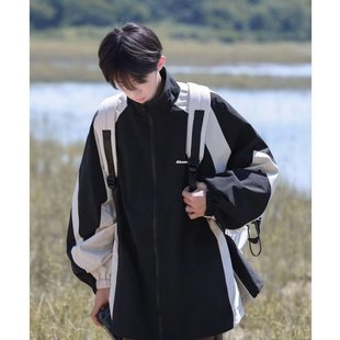 American Lapel Splicing Jacket Men's Spring New Outdoor Leisure Functional Sun Protection Sports Top Jacket