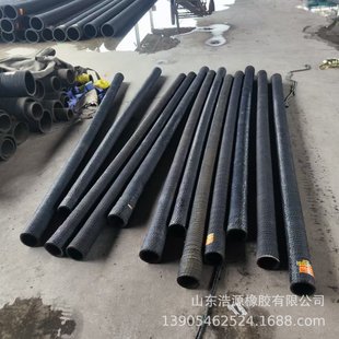 Large Diameter Rubber Steel Wire Pipe Black Cloth Rubber Sandblasting Oil-Resistant and High-Temperature Resistant Rubber Steel Wire Hose