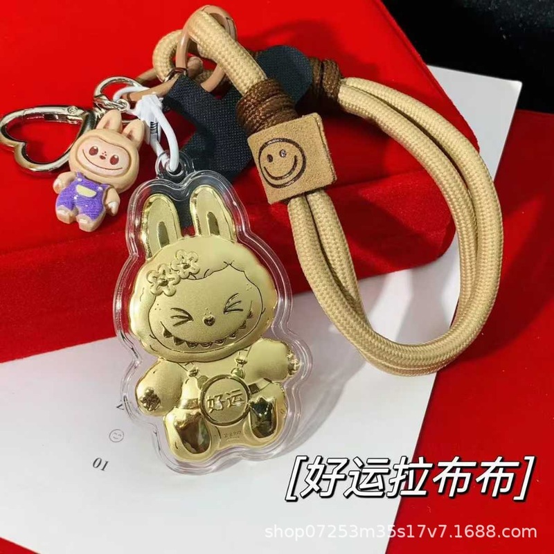 足金999labubu拉布布 手机挂绳钥匙扣 卡通爆款金店引流 礼品批发|undefined
