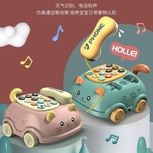 Infant story machine electric toy car children's intelligence early education simulation phone car model lights music phone