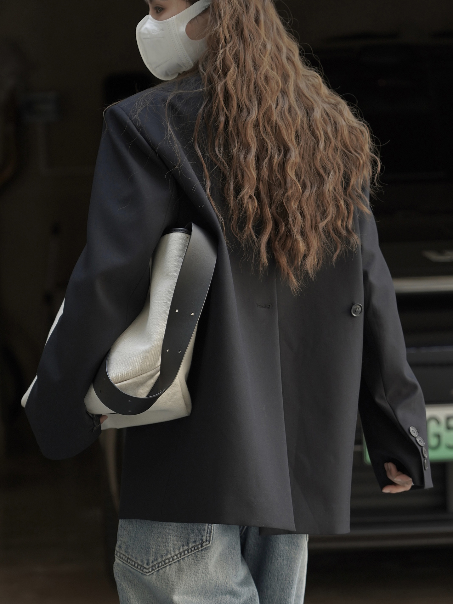 Xuman's New Winter Korean-style Fashionable Design Jacket With Diagonal Placket Back Slit, Loose Fit, Elegant And_ecoleips.com