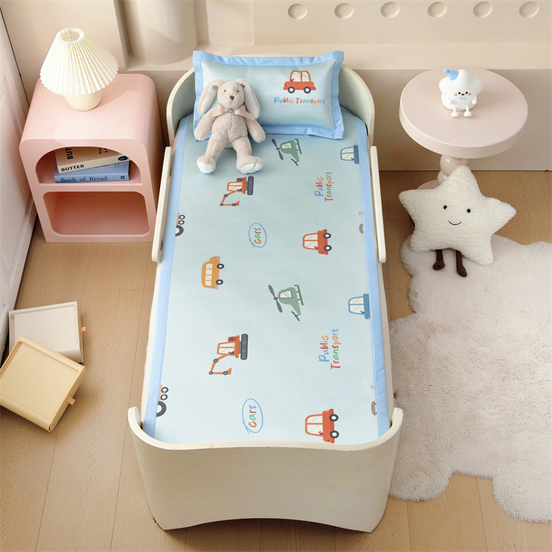 Class a Kindergarten Nap Special Mat Kidsren's Ice Silk Mat Newborn Baby Crib Printed Cool Soft Mat