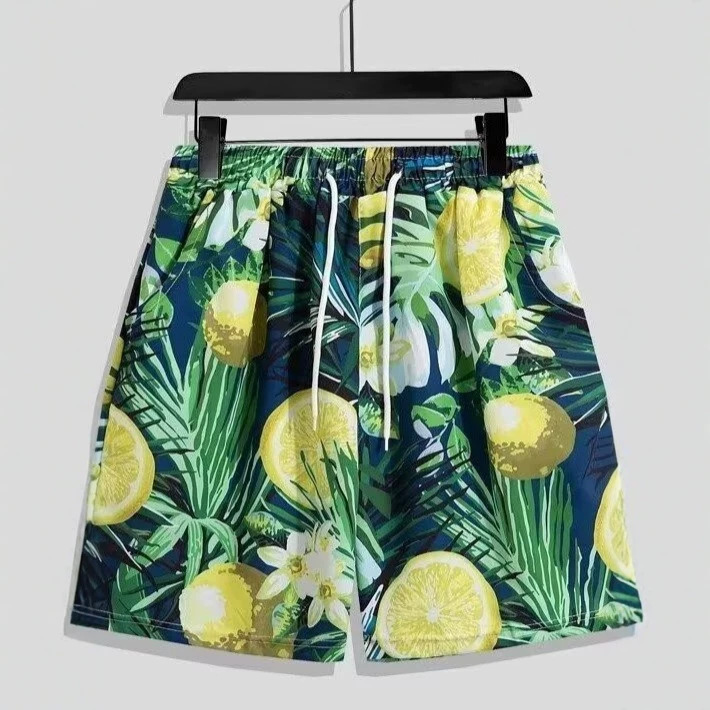 Men's beach shorts, swim trunks, men's five-point shorts, anti-embarrassment, quick-drying, suitable for swimming, loose fit, hot springs, beach.