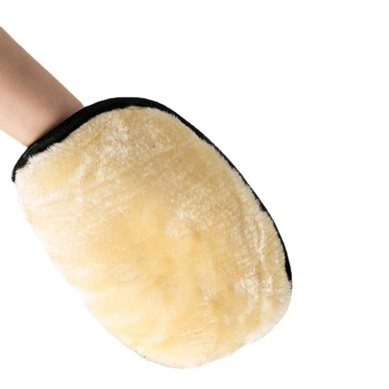 Шерстяные перчатки для мойки автомобилей, для протирки, нанесения воска, чистки и полировки автомобилей, оптовые перчатки для детейлинга автомобилей с плюшевыми лапками медведя.