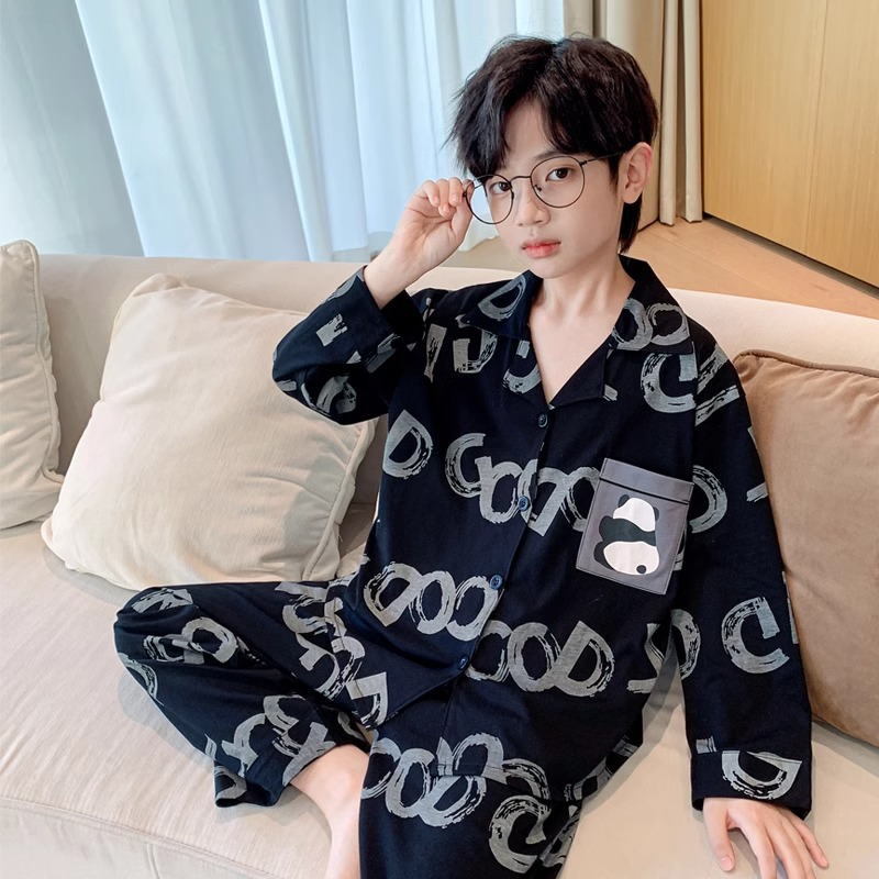 (2개) 어린이 잠옷 소년 겨울 새 소년 큰 어린이 가정 옷 세트 HUZHOU ZHILI 속옷 두껍게