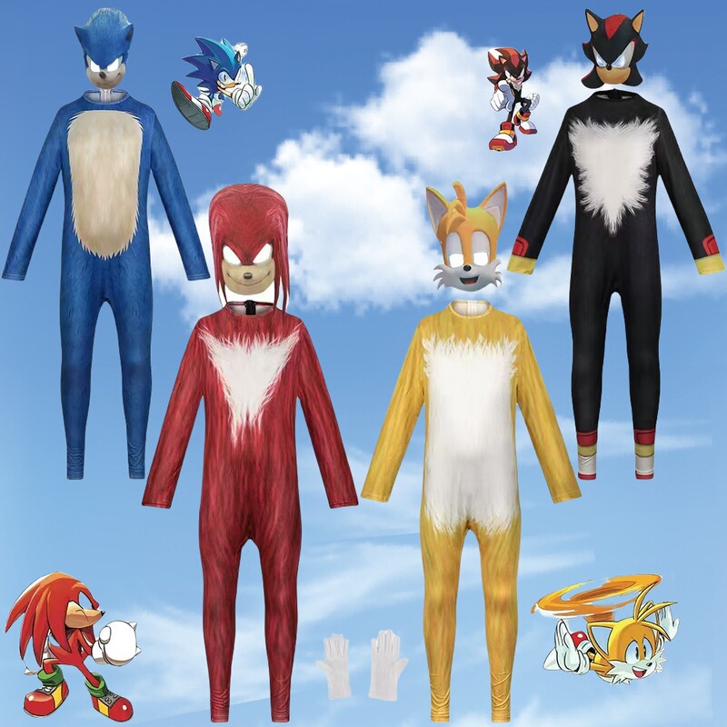 Amazon Halloween Cos Sonic the Hedgehog Kid Sonic cosplay Character Performance Suit Hoodies Amazon Halloween Cos Sonic the Hedgehog Kid Sonic cosplay Character Performance Suit Hoodies