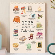 2026 Bucket List Calendar 2026年愿望清单日历艺术水彩每月日历