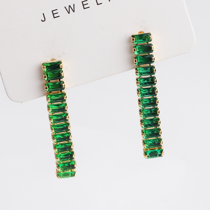 Fashion Geometric Copper Bracelets Ear Studs Necklace Plating Zircon Copper Necklaces